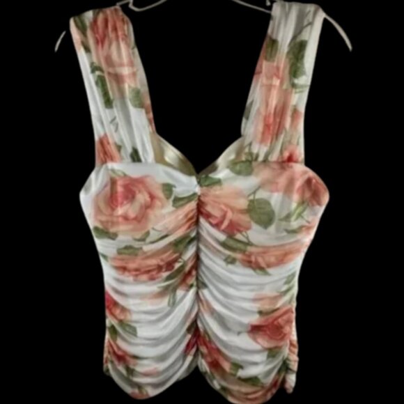 Dressy Floral Camisole Tank Top - Picture 2 of 3